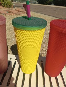 Starbucks Yellow Studded Cold Cup Tumbler