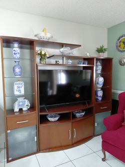 Wood Entertainment Center Wall Unit