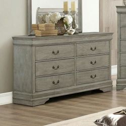 Brand new 58" x 33"H grey dresser