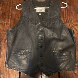 Black Leather Vest 