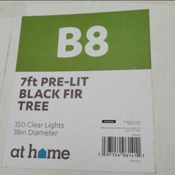 New!! 7ft (7 Ft) Pre-lit (Prelit) Christmas Tree  - Black