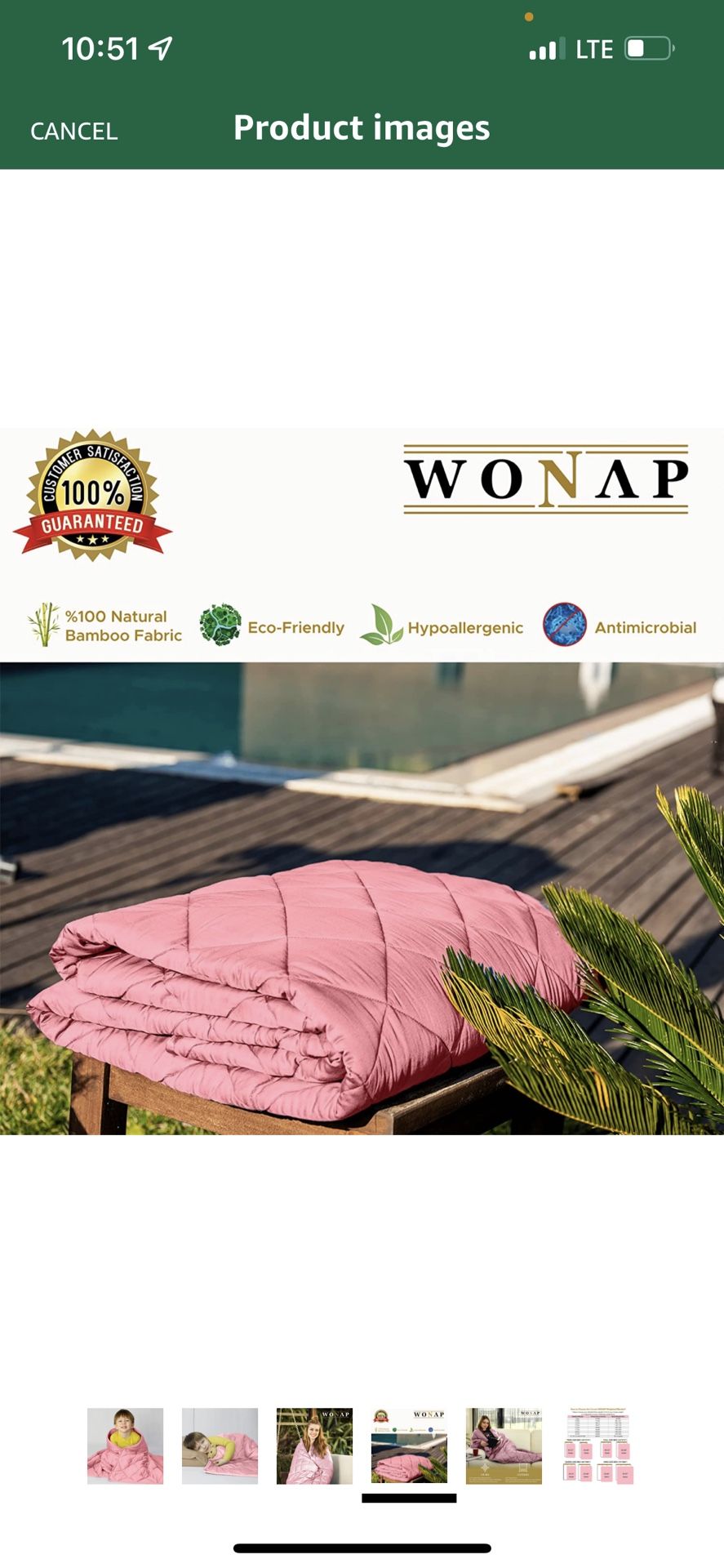 Brand New Weighted Pink Blanket 7lb