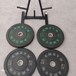 Bumper Plates With Weight Tree 