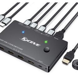 USB C KVM Switch 4K@60Hz,MLEEDA USB C Switch