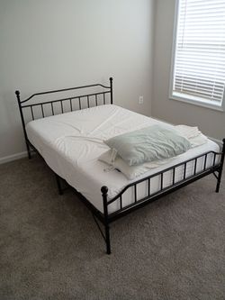 Full size bed, memory foam mattress.