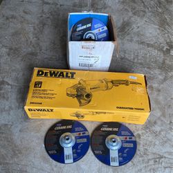 DEWALT  9” Angle Grinder With (8) New 1/4”Grinding Disc