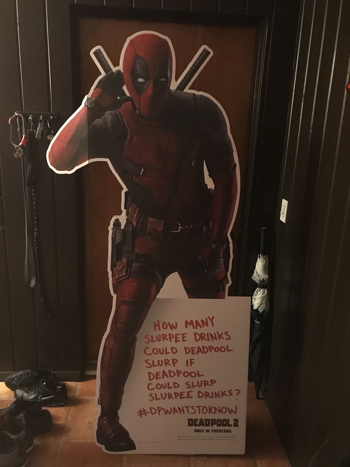 DEADPOOL 2 Life Sized Slurpee Cardboard Cut Out Stand. 7-Eleven Exclusive