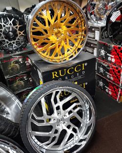 22 24 26 28 rucci rims & tires. $0 take home LAYAWAY. Ulohos 2940 N Keystone Mon-Sat 10-6