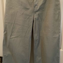 BCBGeneration High Rise Wide Leg Crop Pants Sage Green Size 5/27 Stretch