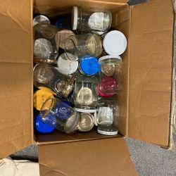 Box Of Jam Jars With Lids