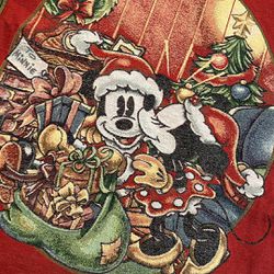 Disney Mickey And Minnie Mouse Christmas Tapestry/wall Hanging 