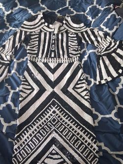 Black and Silver Sequin Bodycon Dress