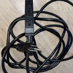 15Ft Black 3 Outlet Grounded Indoor Extension Cord