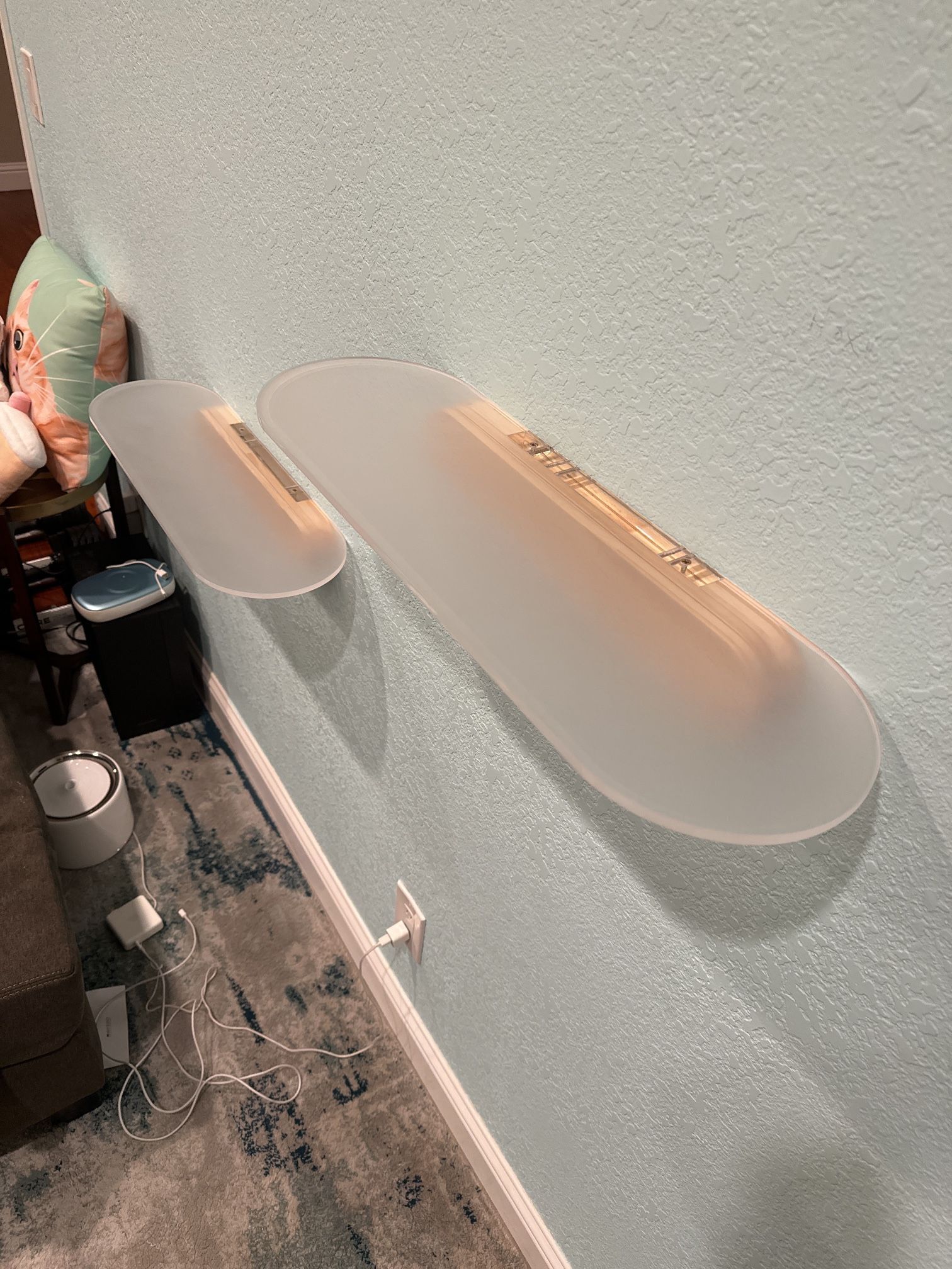 Clear Acrylic Cat Shelves 2ft Long