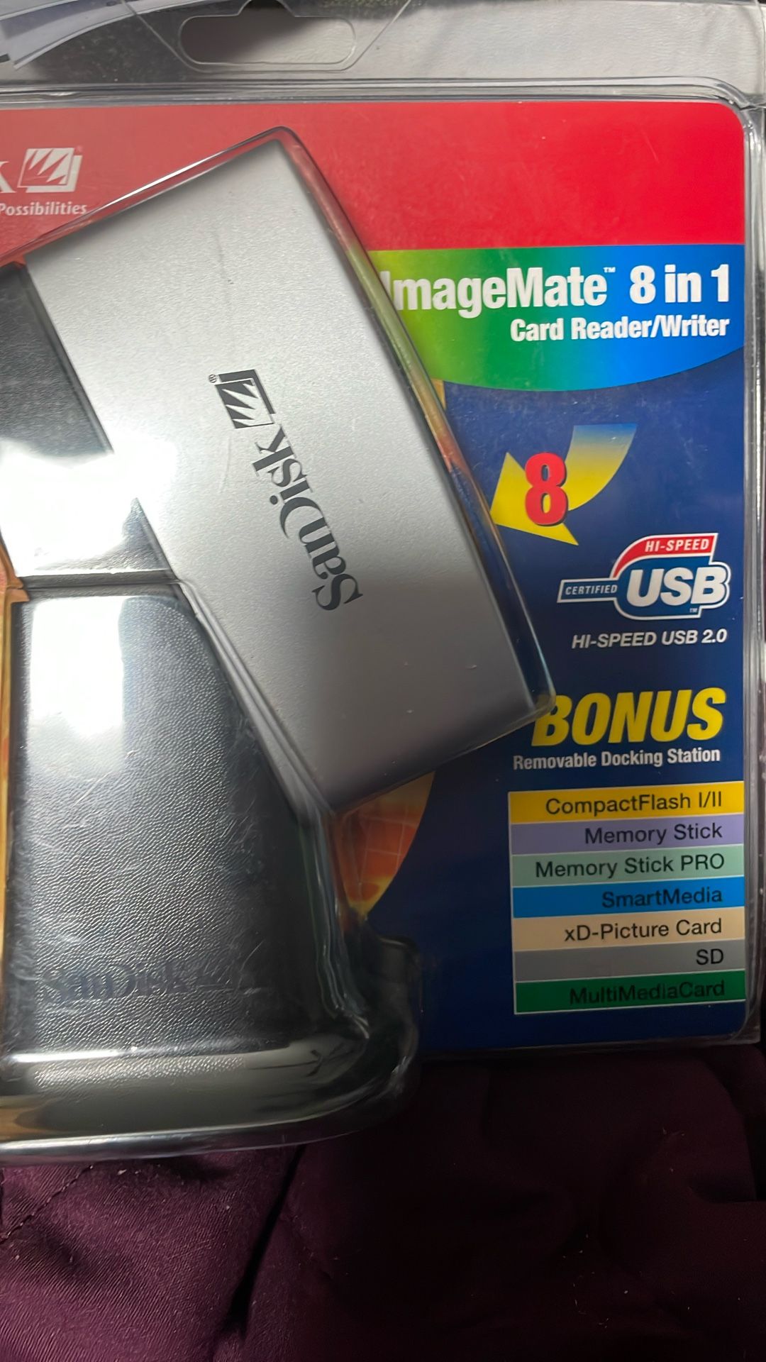 Sandisk ImageMate 8 in 1 USB 2 Card Reader/Writer SDDR-88-A15 Factory Sealed NIP