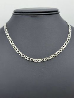 Italy 925 Sterling Silver Mariner Link Chain Unisex Necklace 16” 5mm