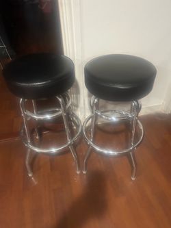 Chrome & leather backless bar height stools:29” good condition