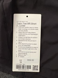 Lululemon Track That MR Short 5” Size 10