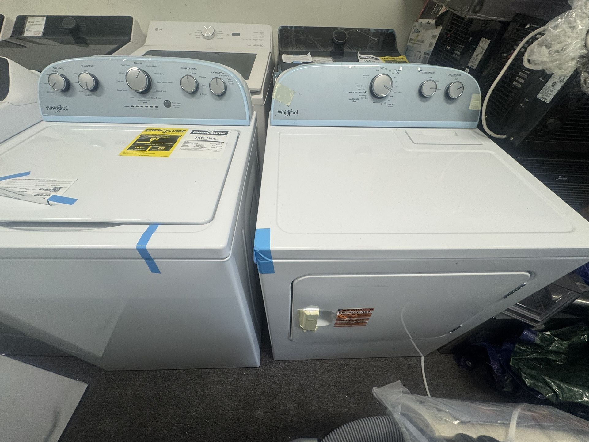 Whirlpool Washer & Electric Dryer Set New $25 Down