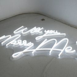 GENDAGAN Neon Sign Will You Marry Me 12V Wedding Decoration Silicone Acrylic