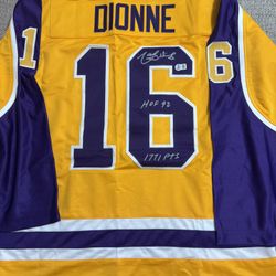 Marcel Dionne Signed Autograph Custom Jersey - Beckett Coa -LA KINGS WITH INSCRIPTION 