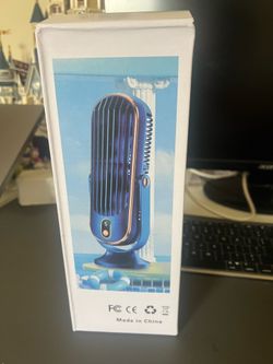 Brand New Desktop Tower Fan - Navy Blue/Rose Gold, Dual Blade Bladeless-Style