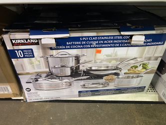 Kirkland 10 pc 5 clad stainless steel cookware set
