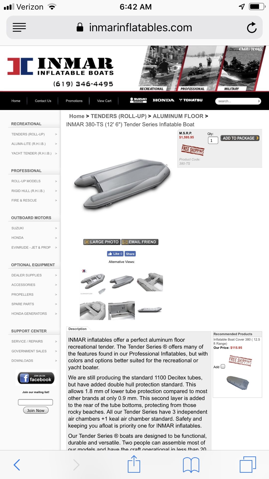 12’ inmar inflatable boat w aluminum floor for Sale in El Cajon, CA ...