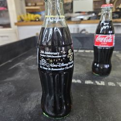 Disney 20th 5th Anniversary Walt Disney World Coca-Cola 8 Oz Glass Bottle Antique Rare Coca-Cola