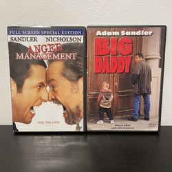 Big Daddy + Anger Management DVD Bundle Adam Sandler Jack Nicholson Movies