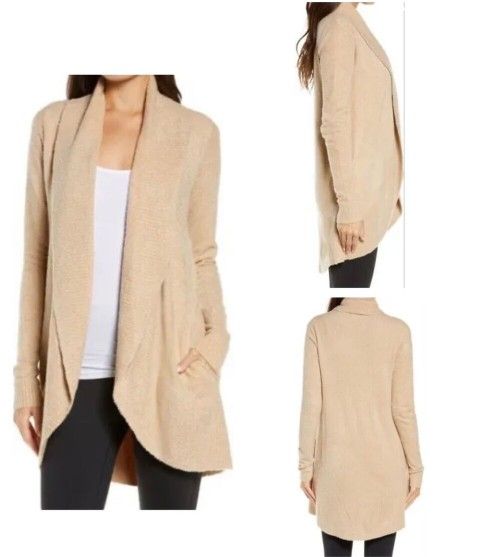 Barefoot Dreams CozyChic Lite Circle Cardigan - Soft Camel - Size XS/S