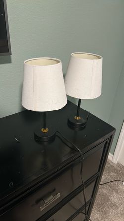 Set of 2 Black and Gold Table Lamps