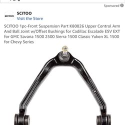 SCITOO 1pc-Front Suspension Part K80826 Upper Control Arm And Ball Joint w/Offset Bushings for Cadillac Escalade ESV EXT for GMC Savana 1 Sier