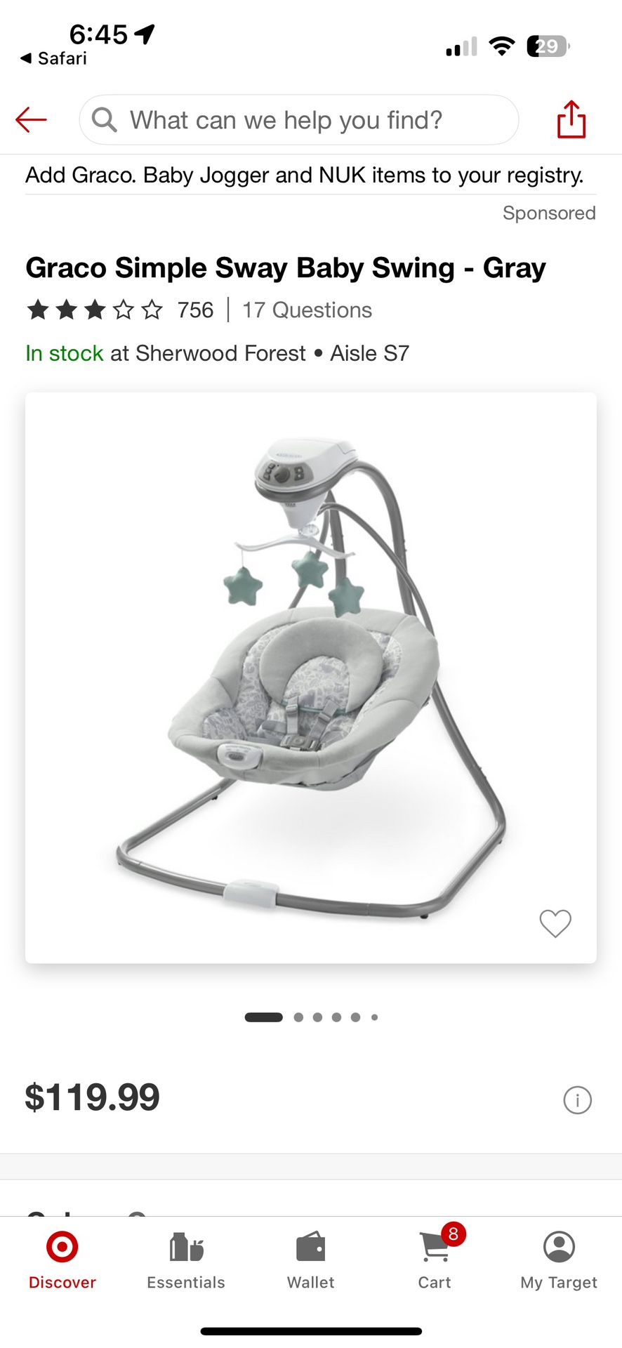 GRACO baby Swing