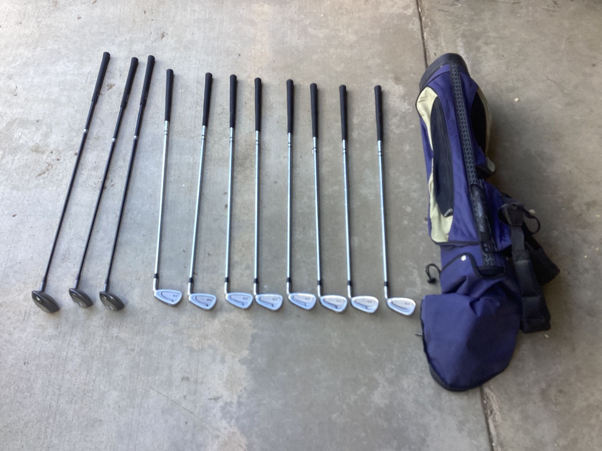 Hippo Golf Clubs…Fitted For young Man. Irons Approx 37 1/4 Inches From Toe Blade To Grip End