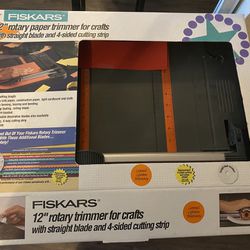 Fiskars 12” Rotary Paper Trimmer Crafts Office New In Open Box