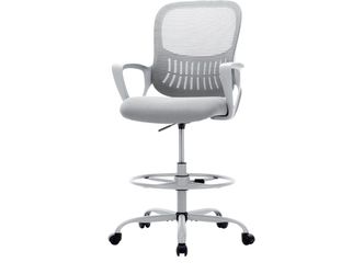 Sweetcrispy Tall Drafting Chair, High Office Desk Chair with Footrest
Comfy Lumbar Support, Counter Height Adjustable, Fixed