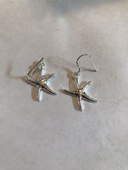 Silver starfish earrings