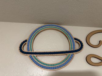 Wooden Saturn Planet Wall Decor with fabric