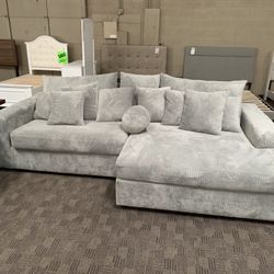 Big Soft Grey Sectional Couch