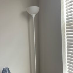 White Floor Lamp With Led Bulb And Remote 