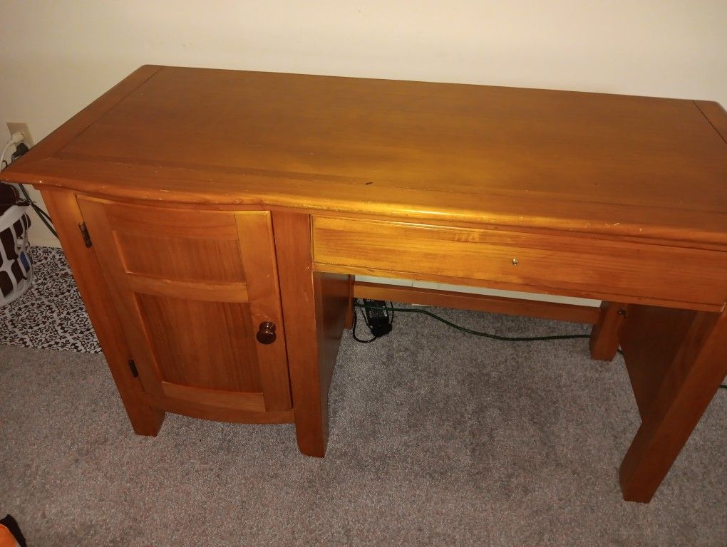 Desk with Drawer & Cabinet