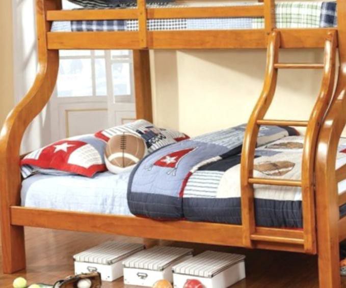 Bunk bed Twin Full Oak Extra Heavy Duty Clearance
