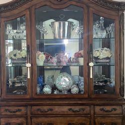 Interior Lighted Wooden China Cabinet