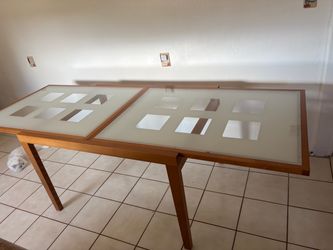 Copenhagen Wood and glass dining table and chairs