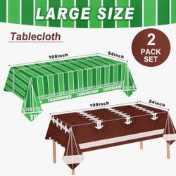 Football Party Plate Decorations Disposable Plastic Tablecloth Touchdown Table Cover Perfect for Super Bowl, Football Birthday Party and Gameday Tailg