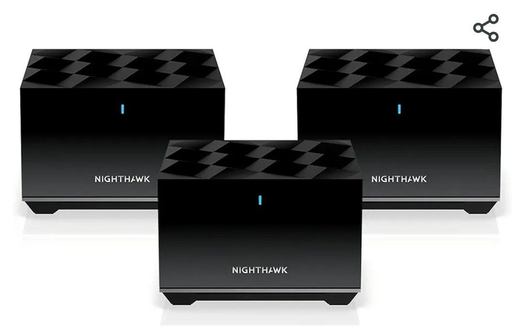 NETGEAR Nighthawk Tri-band Whole Home Mesh WiFi 6 System (MK83) – AX3600 Router with 2 Satellite Extenders, Coverage up to 6,750 sq. ft. and 40+ devic