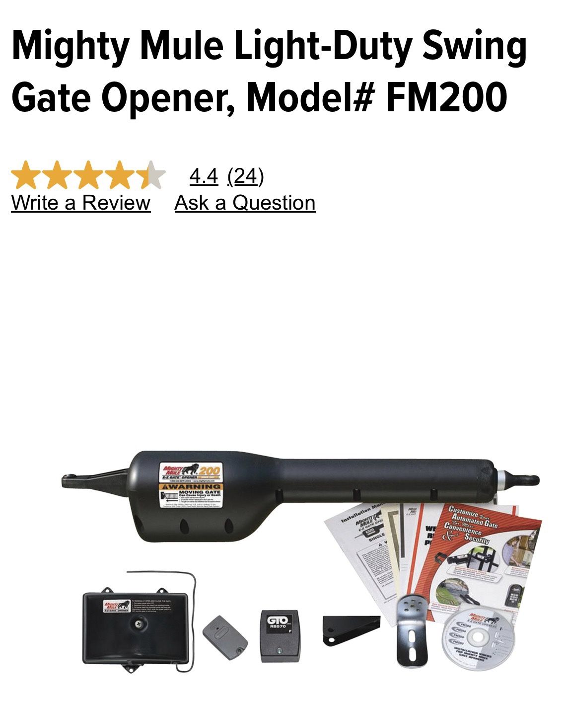 Gate Opener For Up To 12ft Long / 300lb (new) 