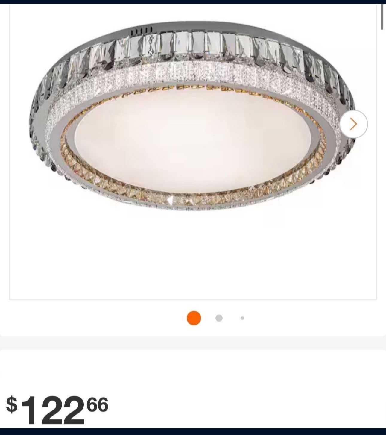 19.68 in. 1-Light Modern Crystal Silver 3-color Selectable LED Flush Mount Ceiling Light