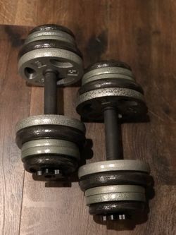 Adjustable dumbbells: 40lbs each (80lbs total weight)